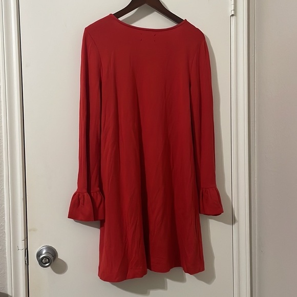 "LOU & GREY" BRICK LONG BELL SLEEVE SHIFT SWING TRAPEZE LOUNGE DRESS SIZE: M - Picture 5 of 9